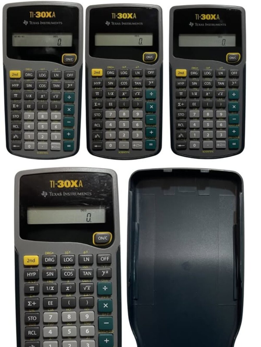 Lot of 4 Texas Instruments TI-30Xa Scientific Calculators Bundle Pack — Work